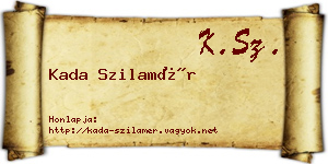 Kada Szilamér névjegykártya